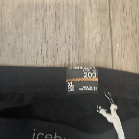 NWT Icebreaker 200 Oasis Leggings Size XL Black Merino Wool Stretch - Picture 4 of 6